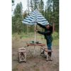 Folding Picnic Table with Umbrella, Aluminum Frame, Multiple Colors
