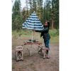 Folding Picnic Table with Umbrella, Aluminum Frame, Multiple Colors