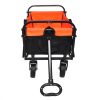 Folding Wagon Garden Shopping Beach Cart (black+yellow)