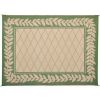 9x12 Reversible RV Outdoor Patio Mat, Camping Mat, Classic Leaf, Green (Reversible with 2 designs)